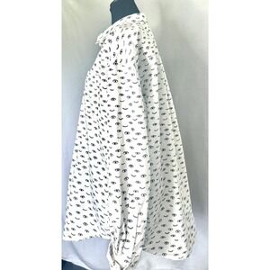 Wildfang The Essential Oversized Button Up Shirt White Black Eye Print Medium